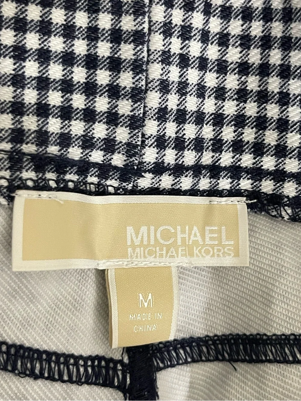 Michael Kors Women’s Black and White Gingham Slim Stretchy Jegging Pants‎ Medium